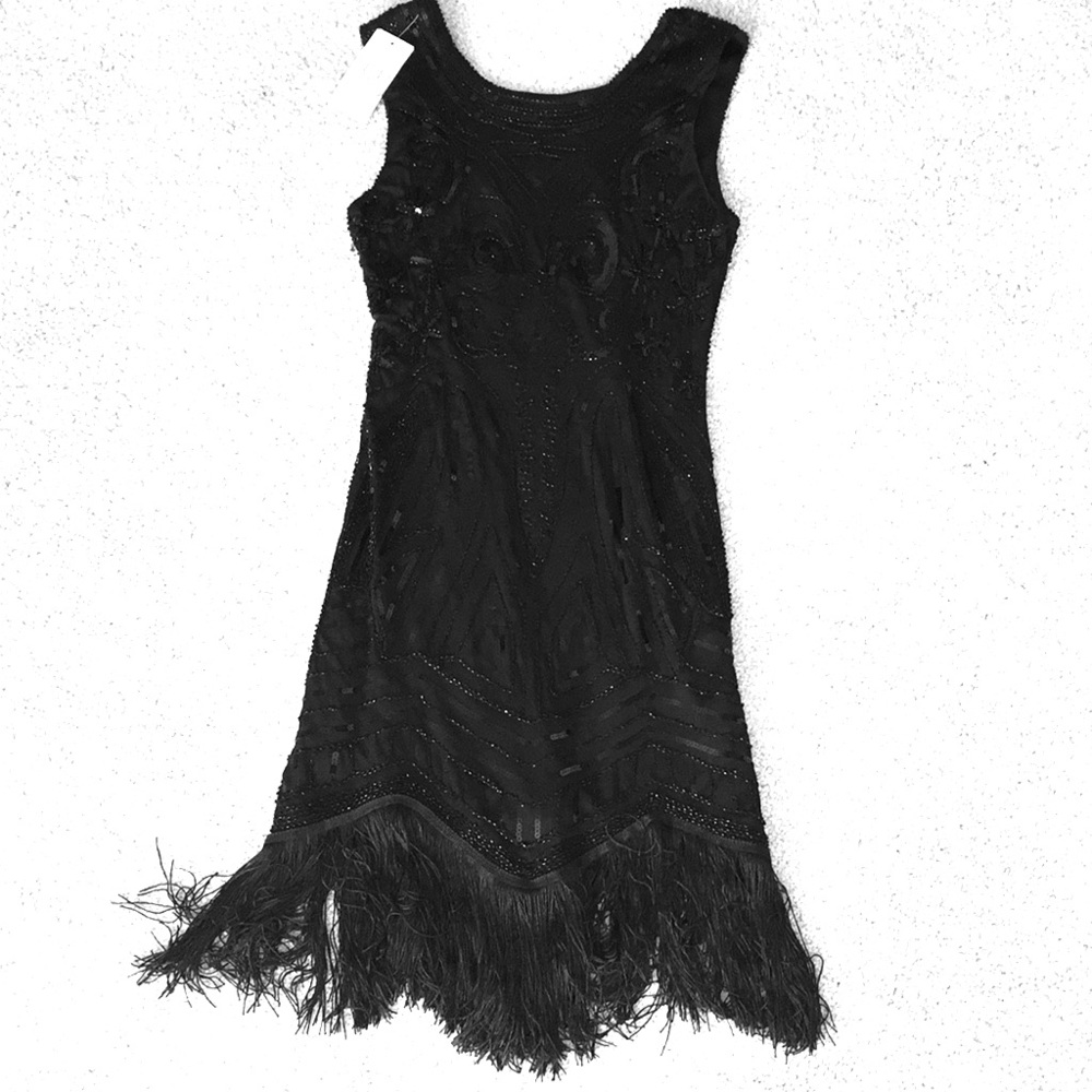 Black great Gatsby beaded dress
